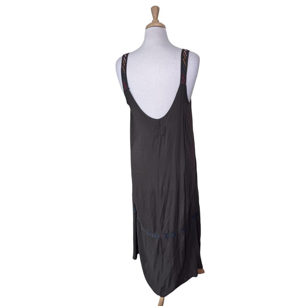 BIYA JOHNNY WAS Flowly Low Back Embroidered Tank B36218-6 GREEN Size XS - Picture 2 of 8